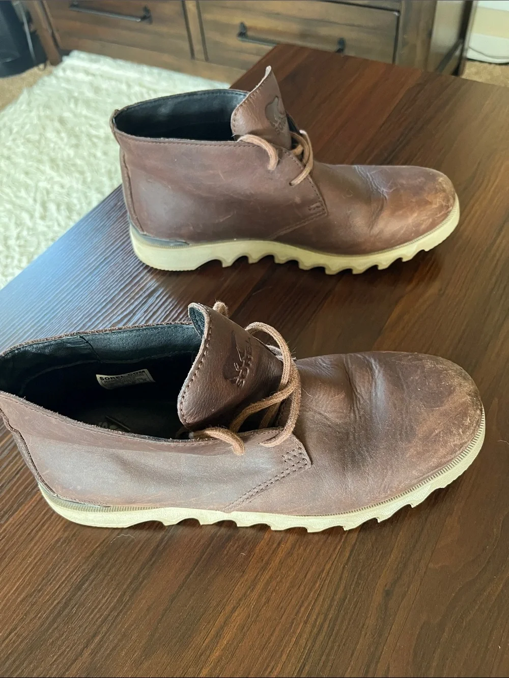 Sorel Brown Leather Chukka Boots with Cream Sole - Men's